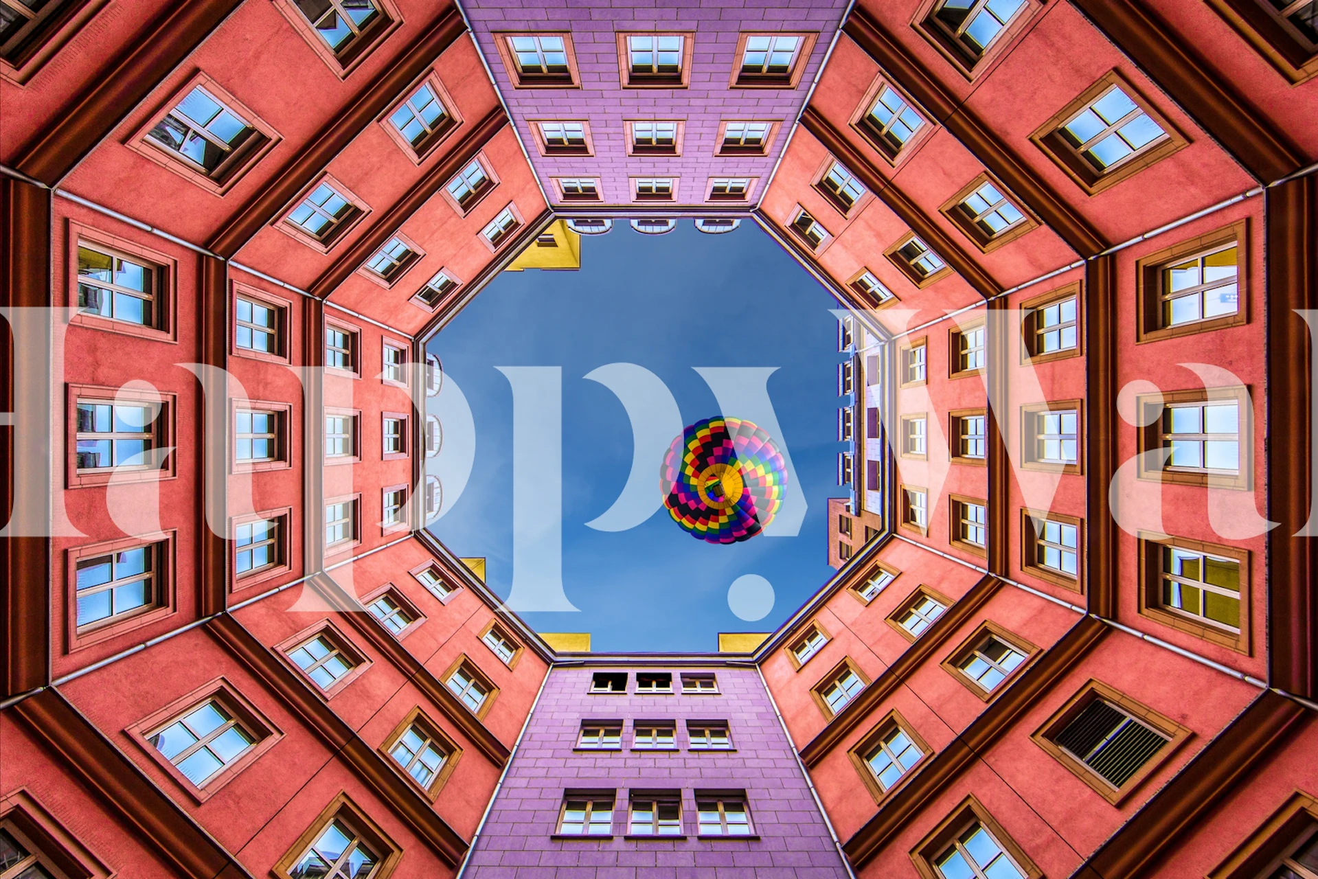 Shapes and Swirls wallpaper in a room