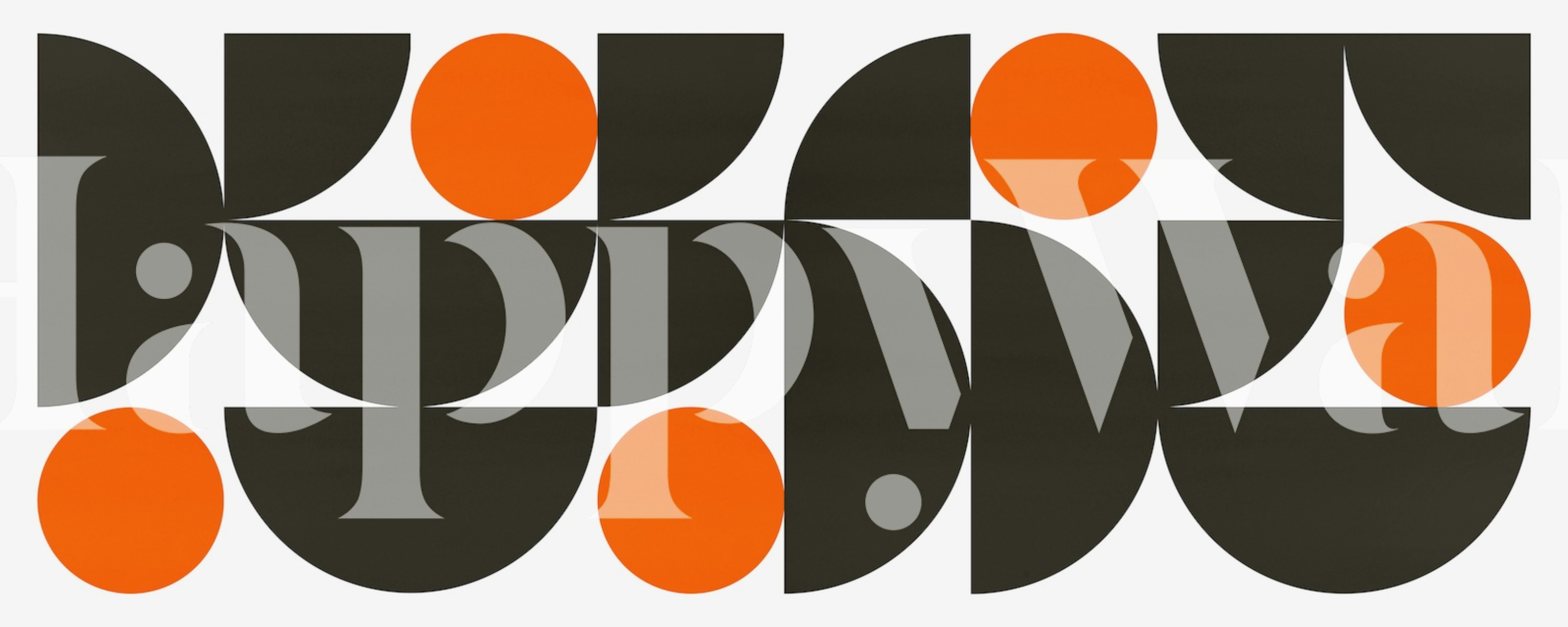 Geometric black and orange circles wallpaper