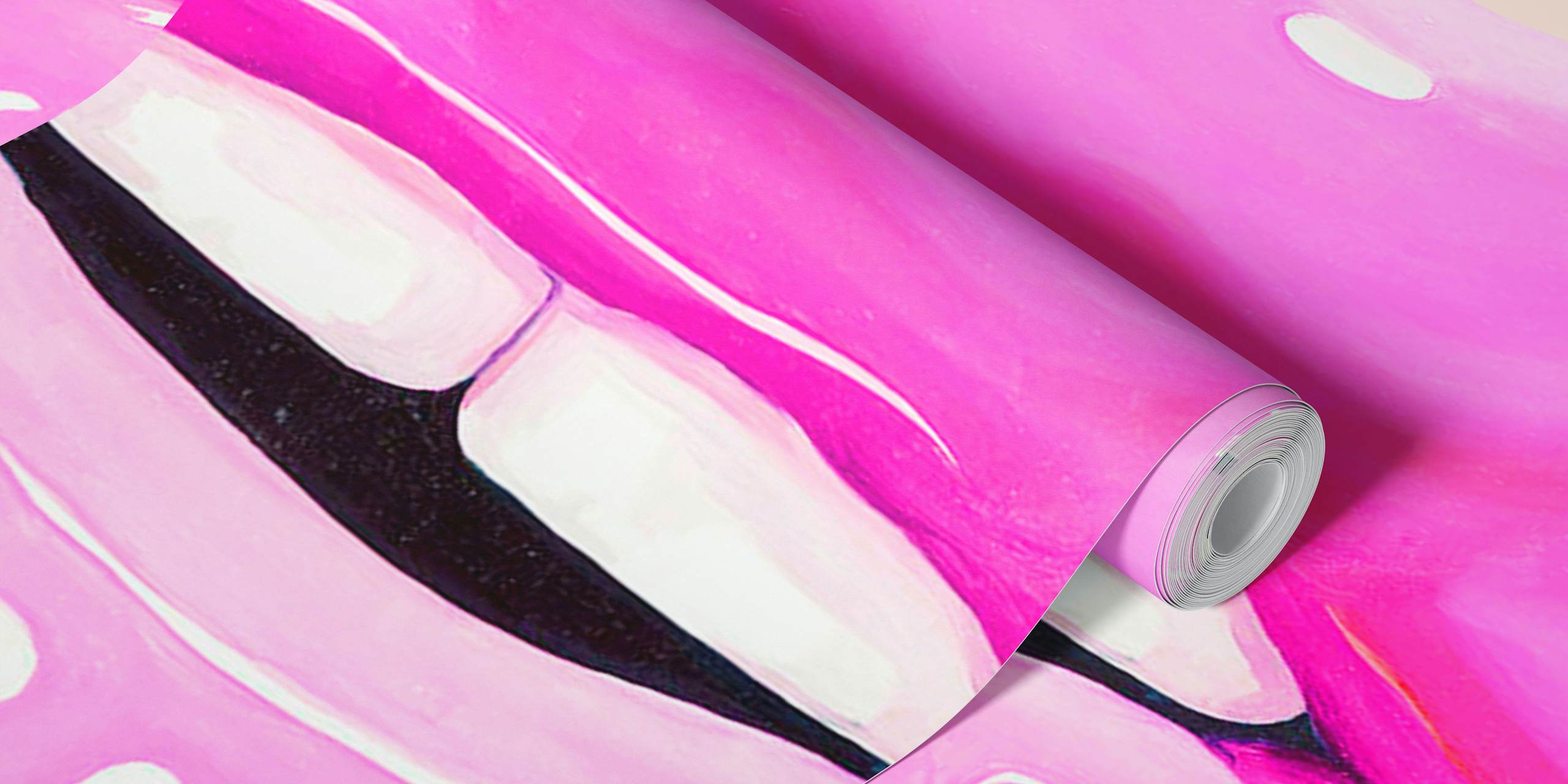 Pink lips tapetdesign i et rum
