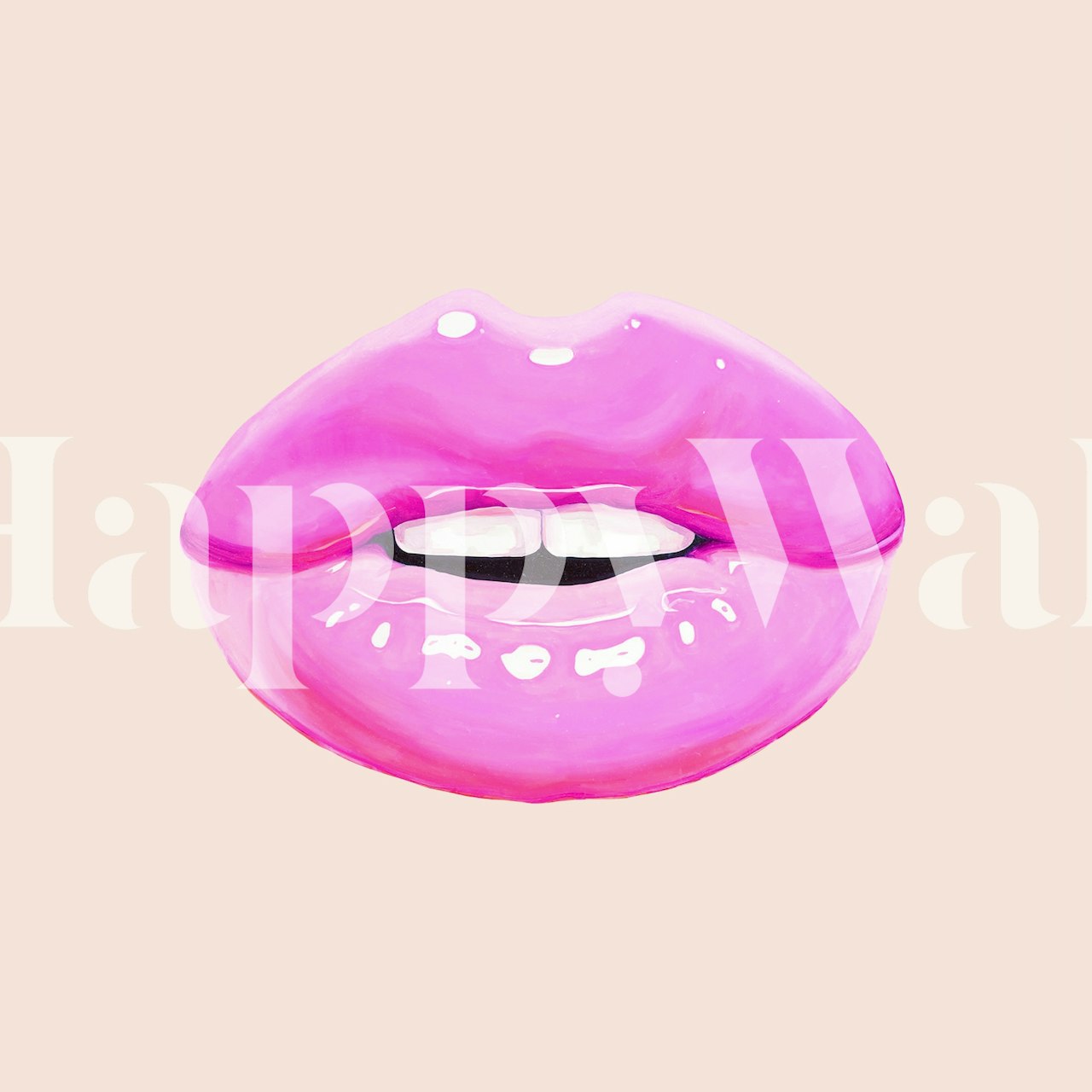 Pink lips tapetdesign i et rum