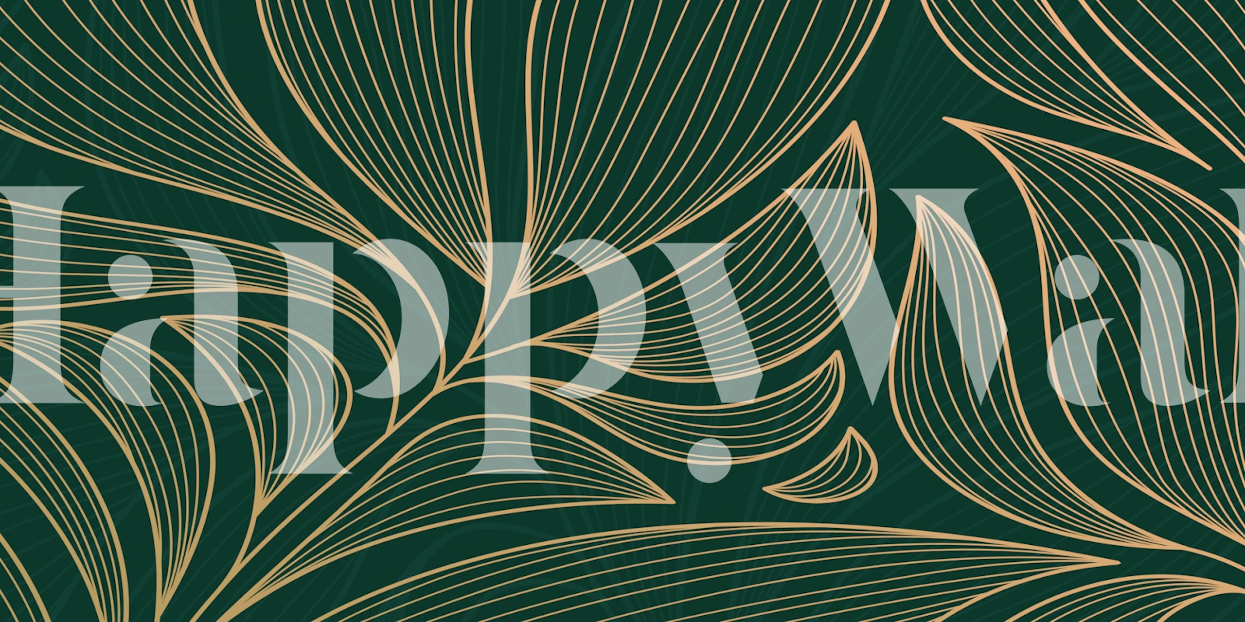 Gold Leaf Green wallpaper in a stylish room