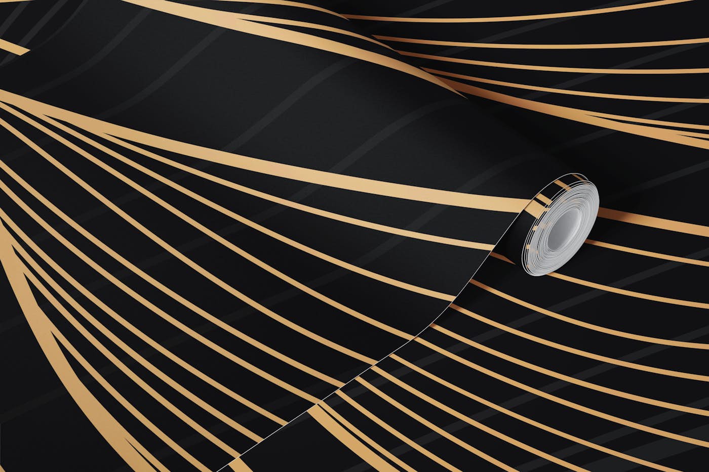 Gold Leaf Black wallpaper roll