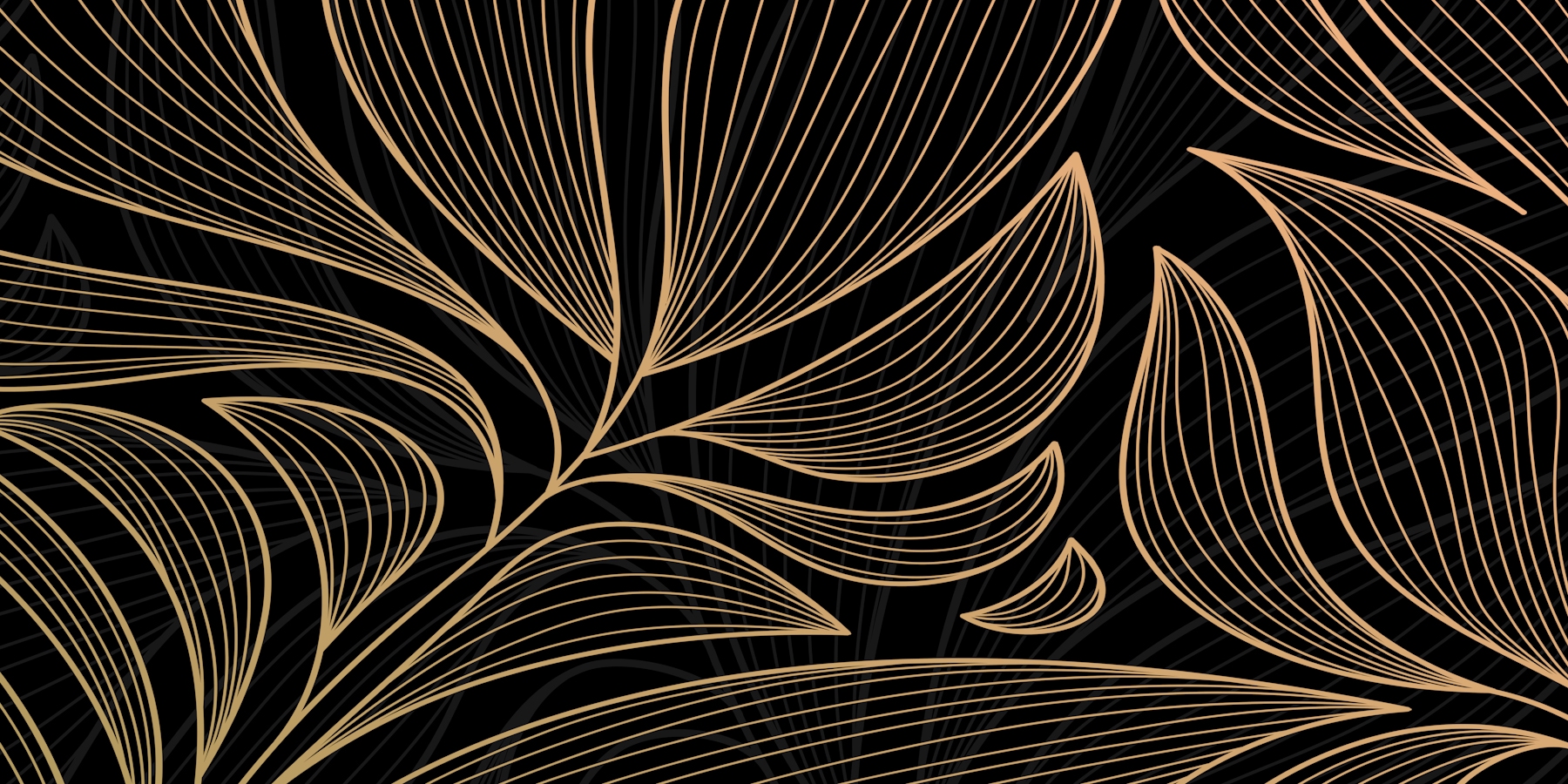 Gold Leaf Black Wallpaper - High-Quality Wallpapers for a Luxurious