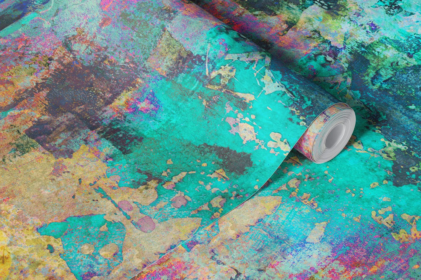 Modern Abstract Paint Texture Multicolor wallpaper roll