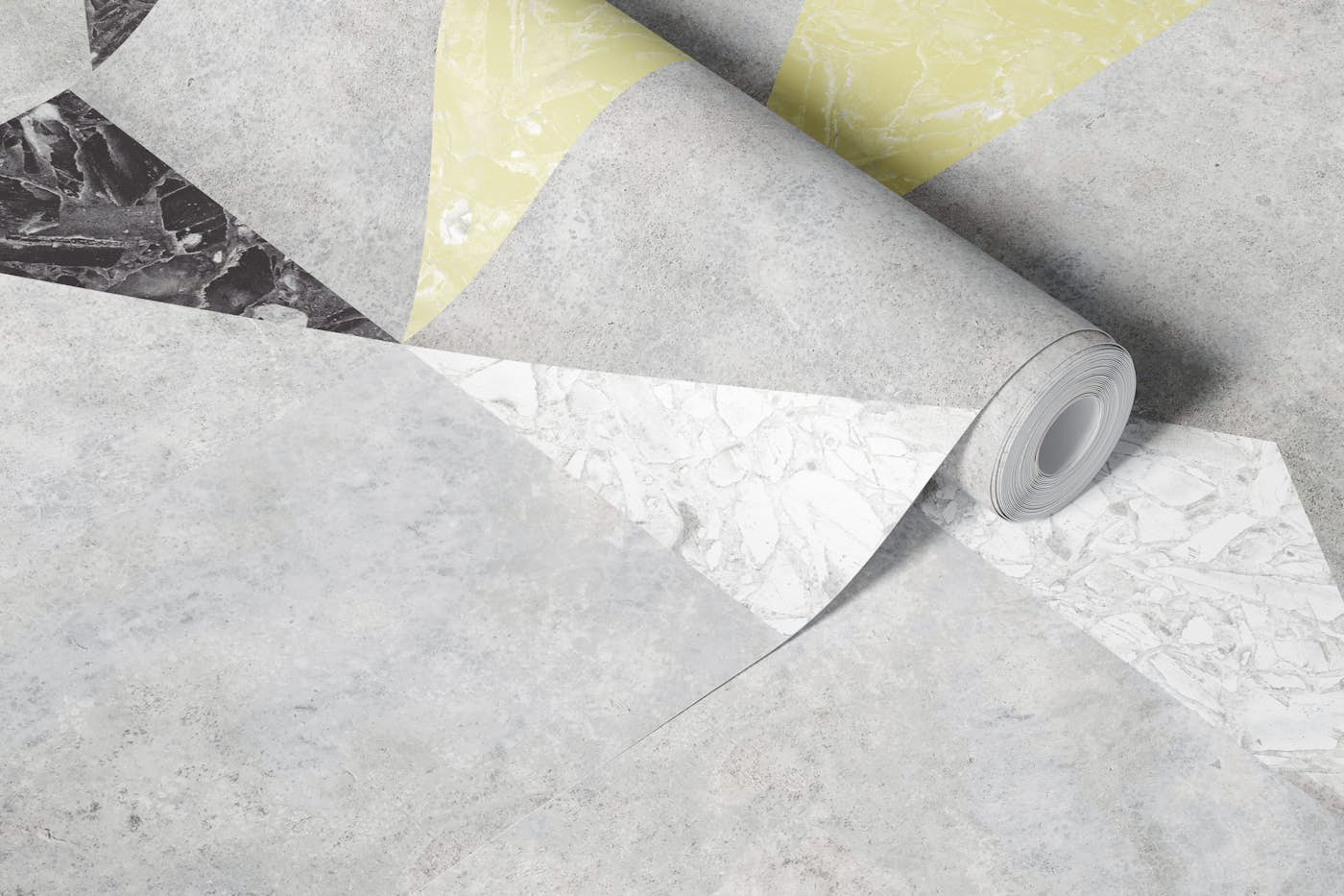 Geometric concrete wallpaper roll