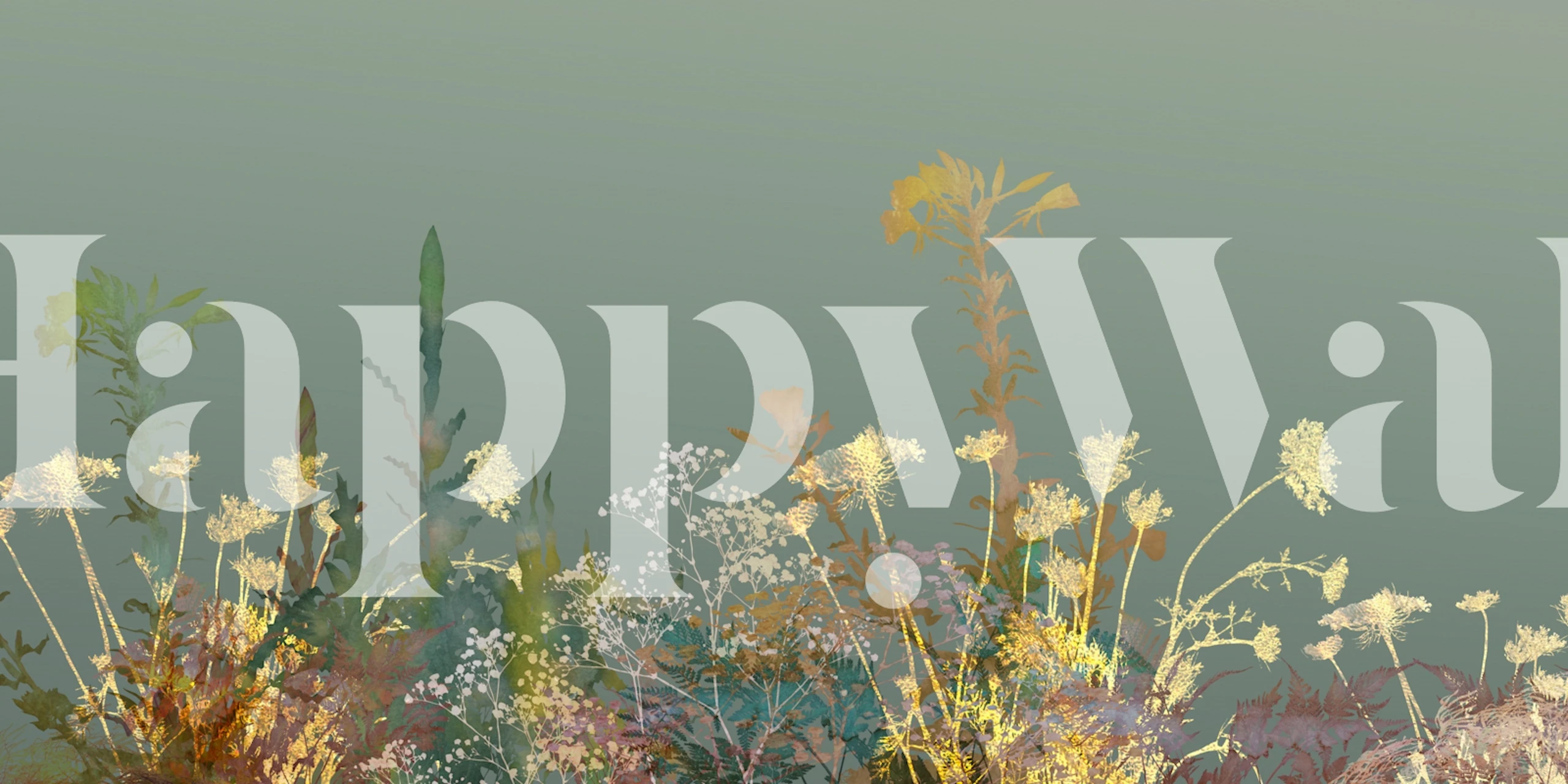 Wild flowers wall mural with a variety of colorful blooms in a tranquil setting