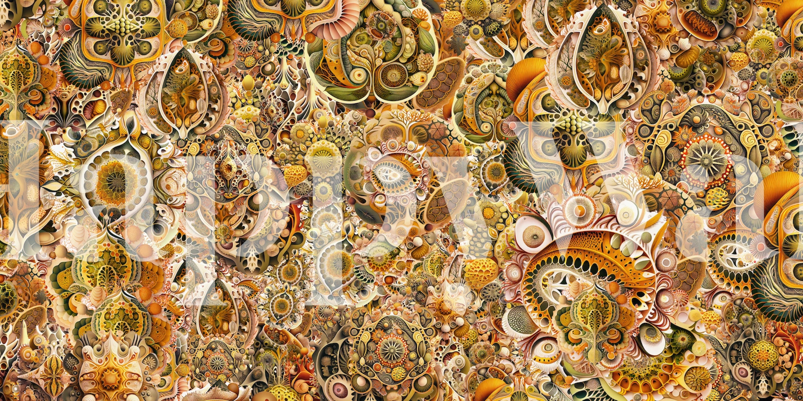 Intricate geometric pattern in shades of brown and orange wallpaper