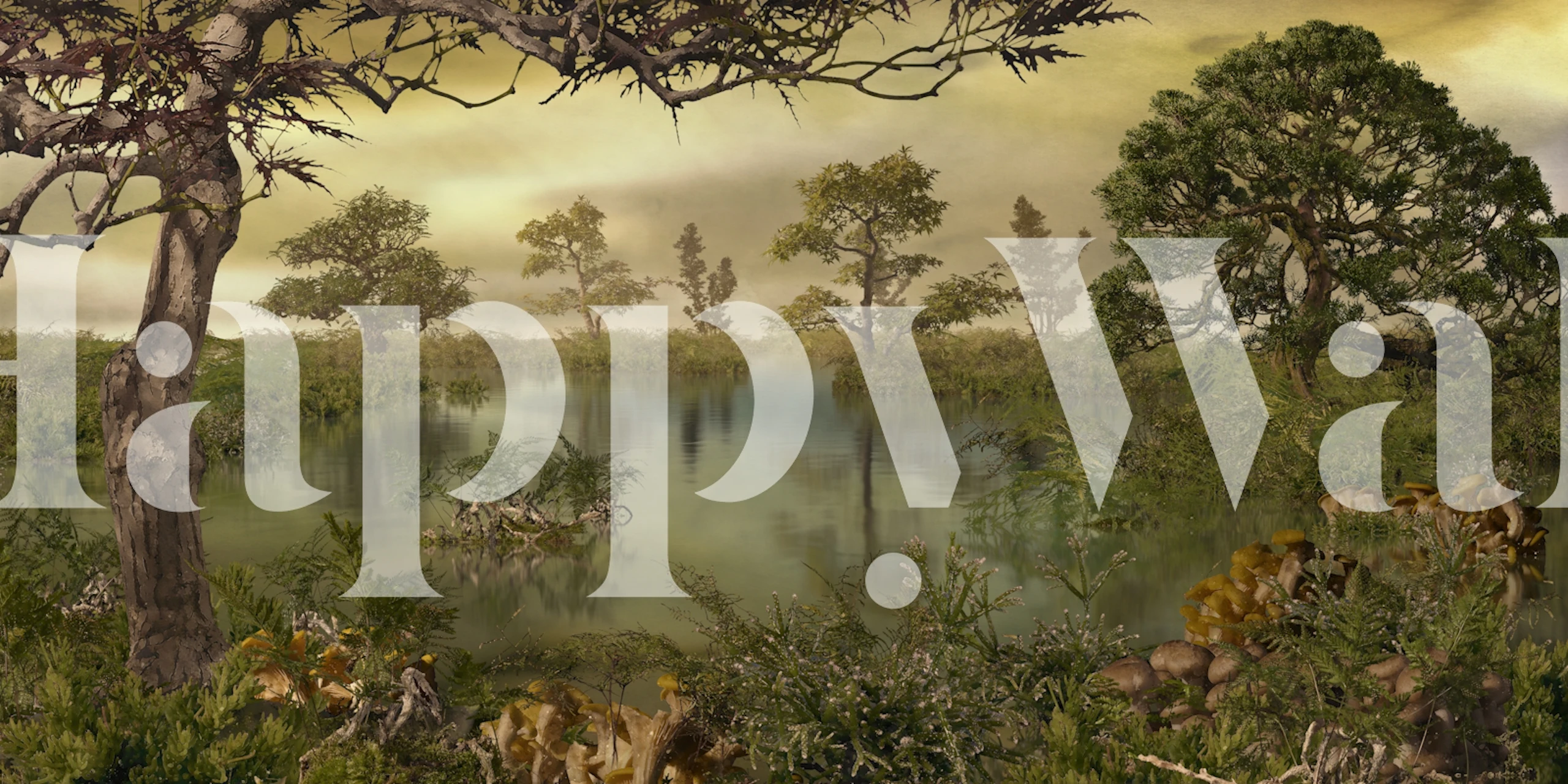 Autumn Dreams aquarel wallpaper in a room