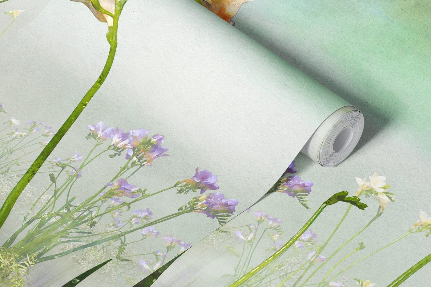 Forever freesia green wallpaper roll