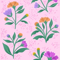 Wildflower Bouquets on Pink ταπετσαρία