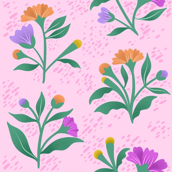 Wildflower Bouquets on Pink