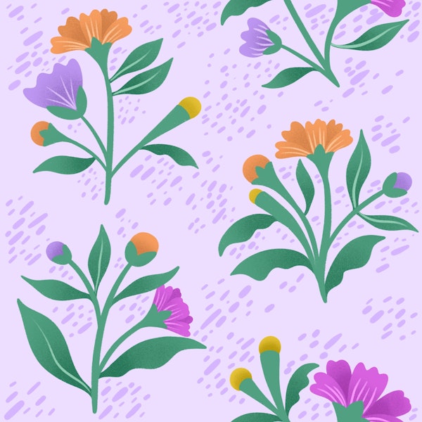 Wildflower Bouquets on Purple