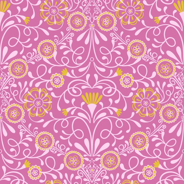 Tuscan Tile in Pink and Yellow