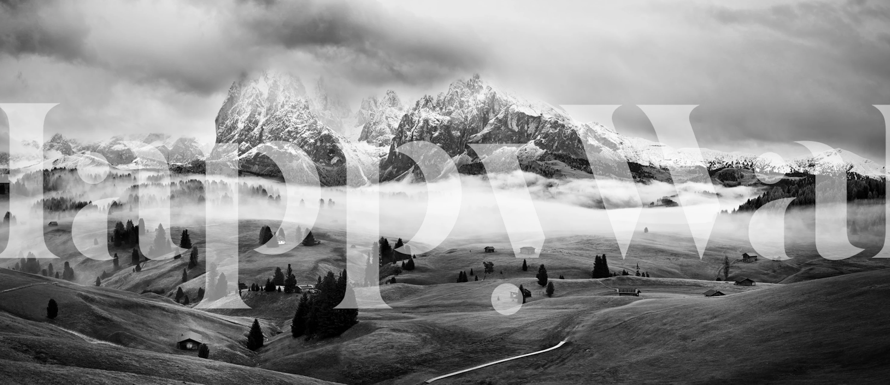 Papel de parede Foggy Dolomites na sala de estar