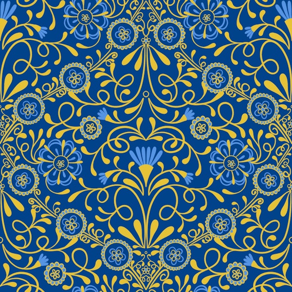 Tuscan Tile in Blue and Yellow
