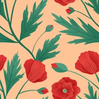 Red Poppies on Orange tapete