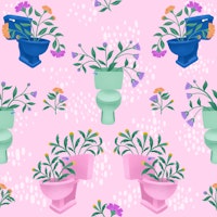 Eau de Toilette on Pink ταπετσαρία