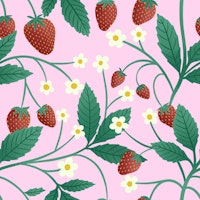 Strawberries on Pink tapety