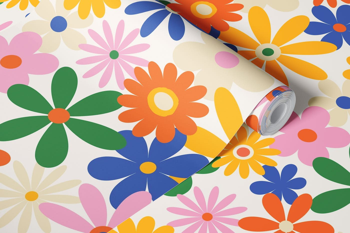 Trendy floral pattern wallpaper roll