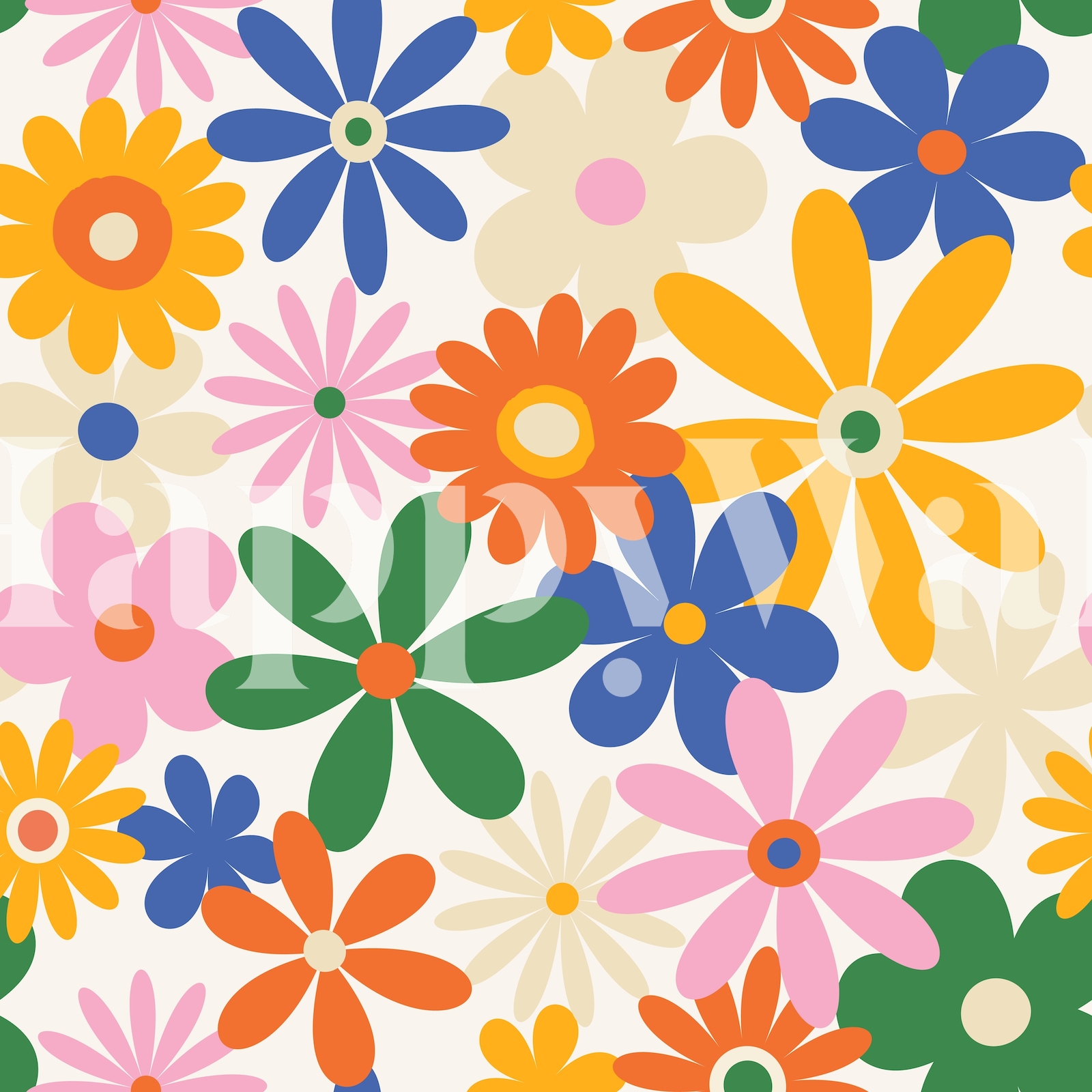 Trendy Floral Pattern Wallpaper 