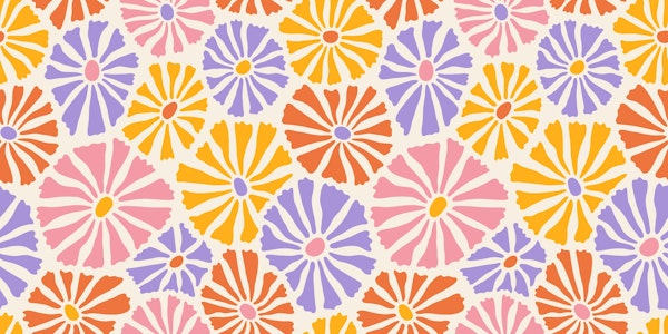 Groovy colorful daisies