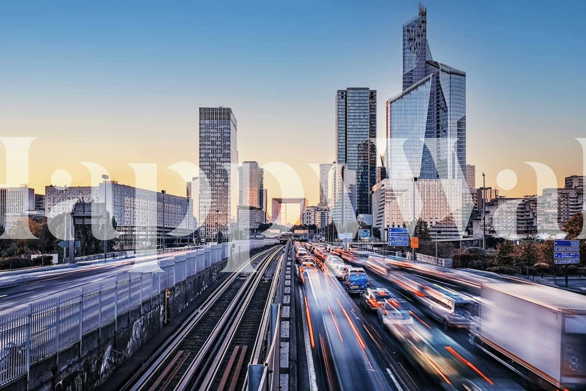 Papel de parede moderno da cidade com vista para La Defense