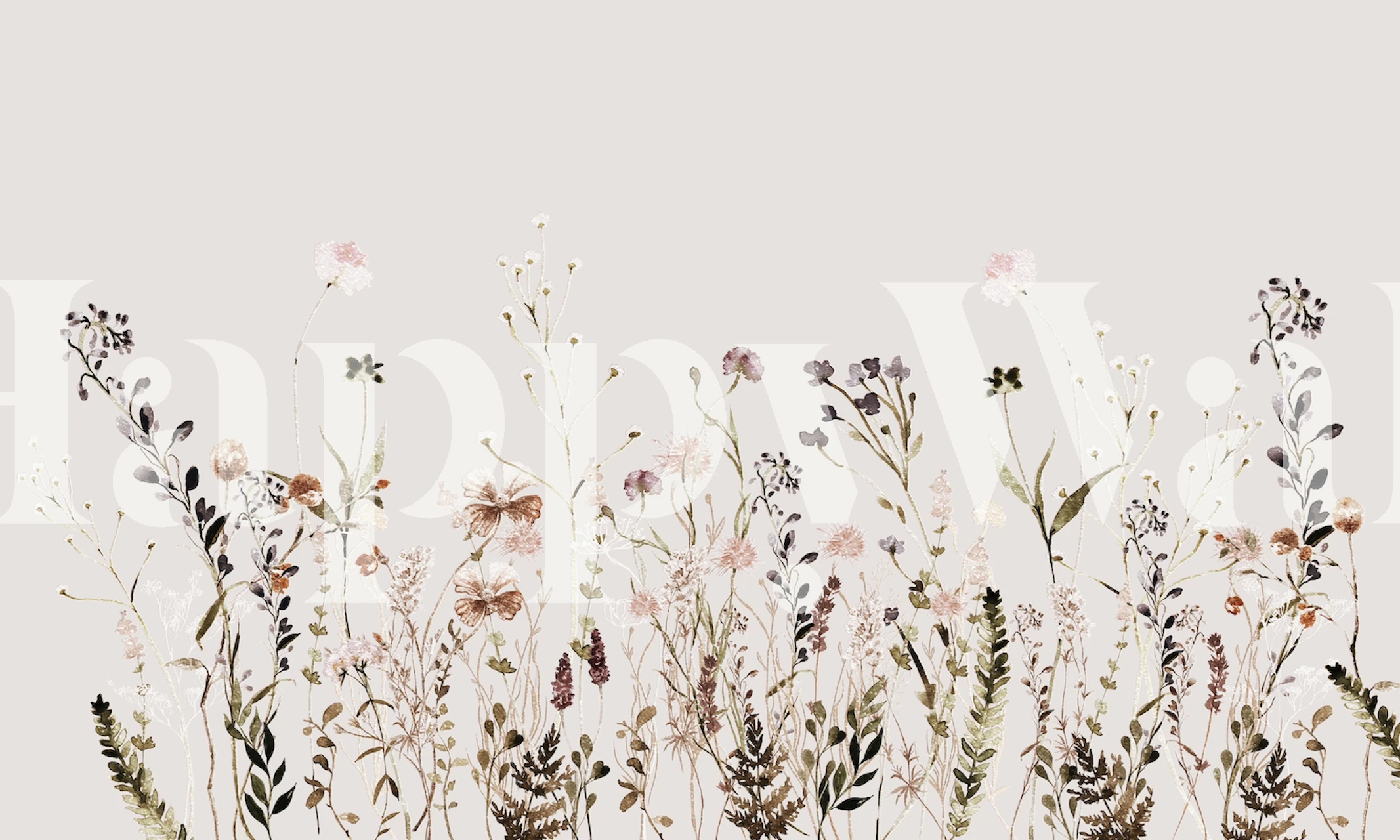 Pastellfarget villblomsteng-veggmaleri med myke sommerfarger