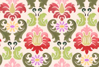 Colorful Damask Floral behang