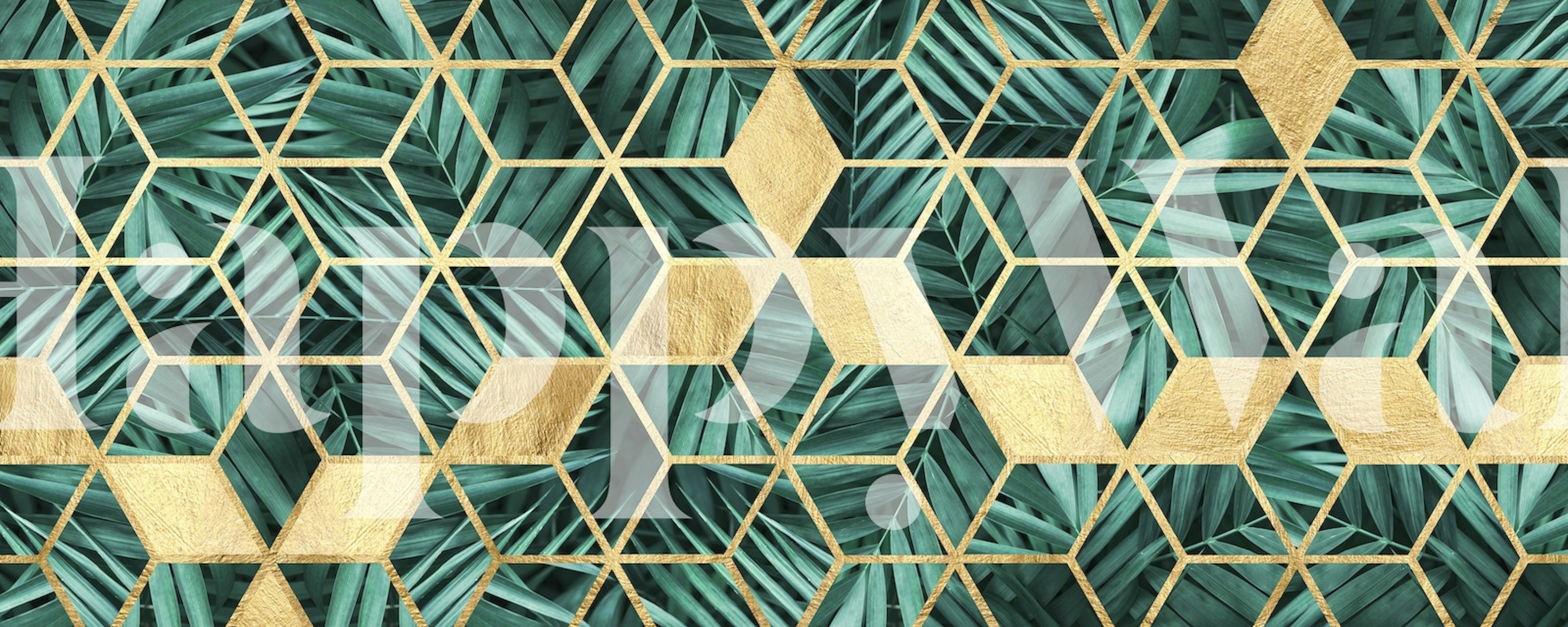 Floral and gold wallpaper in a room