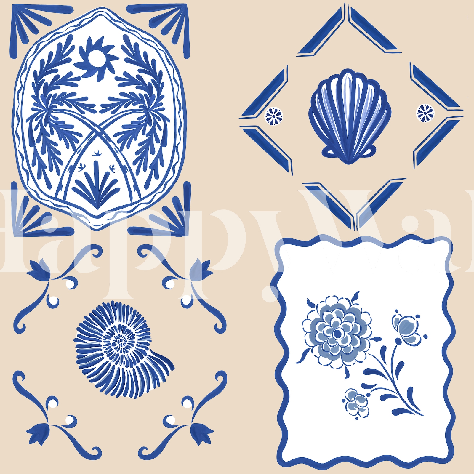 Illustrated Tiles Wallpaper Shop Unique and Stylish Wallpapers