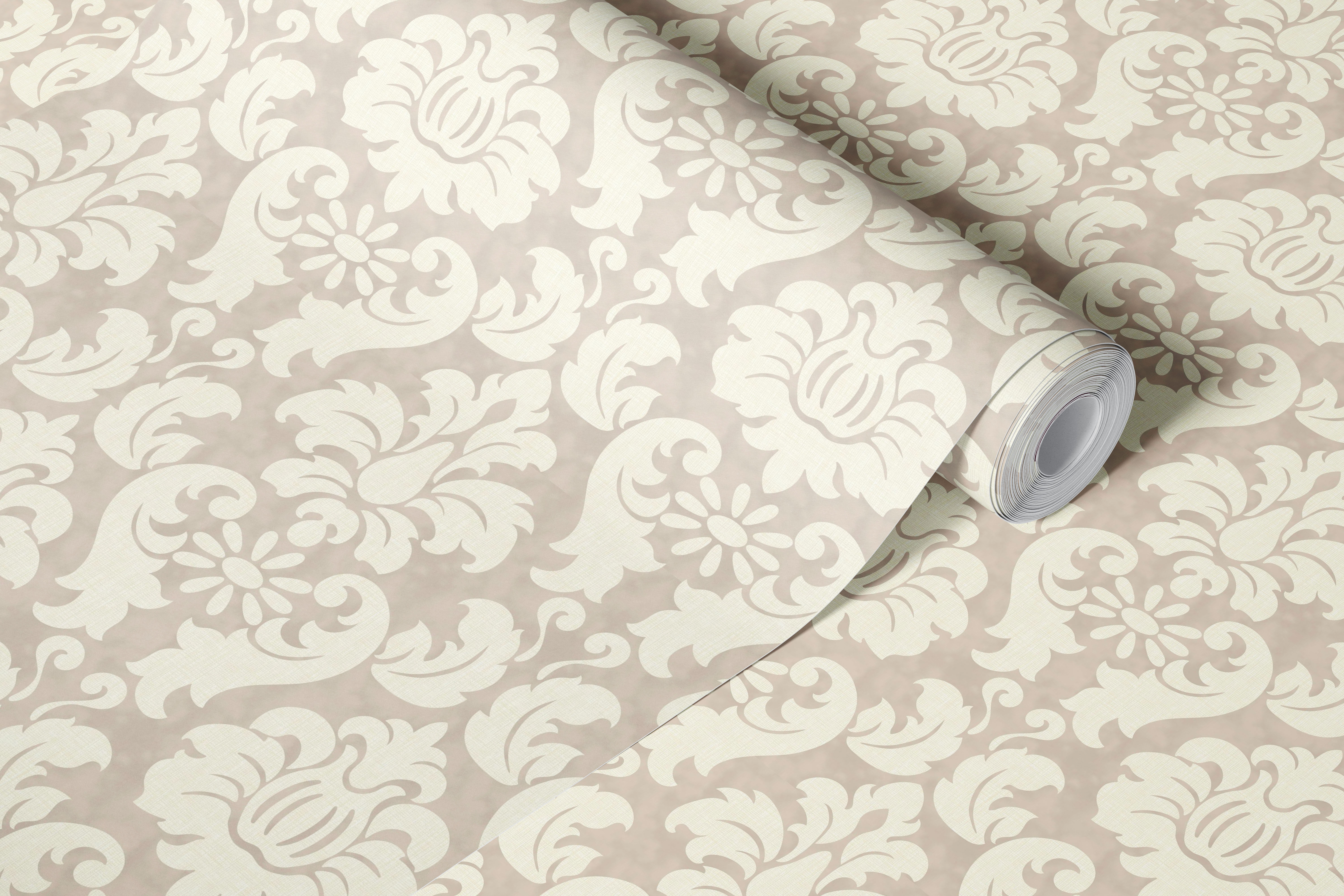Damask Neutral Tapet Vist I Et Rom