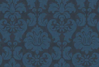 Midnight Blue Damask Floral behang