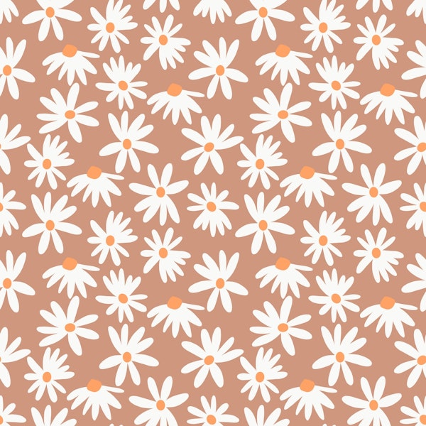 Retro Summer Daisies Pattern 1a