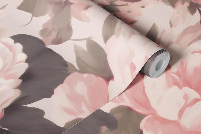 Baroque Roses Floral Nostalgia Moody Blush Colorswallpaper roll