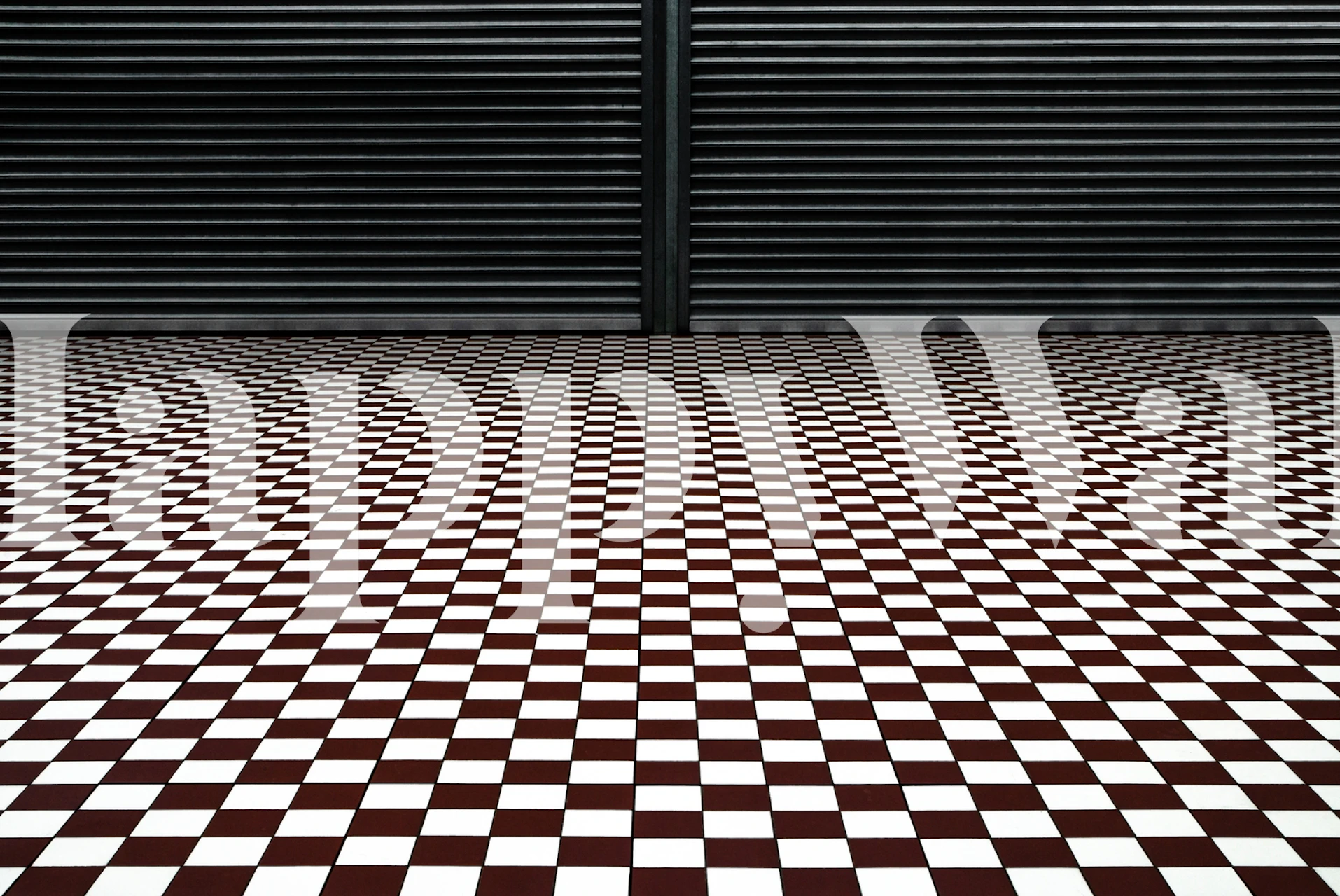 Black and white checkerboard pattern wallpaper