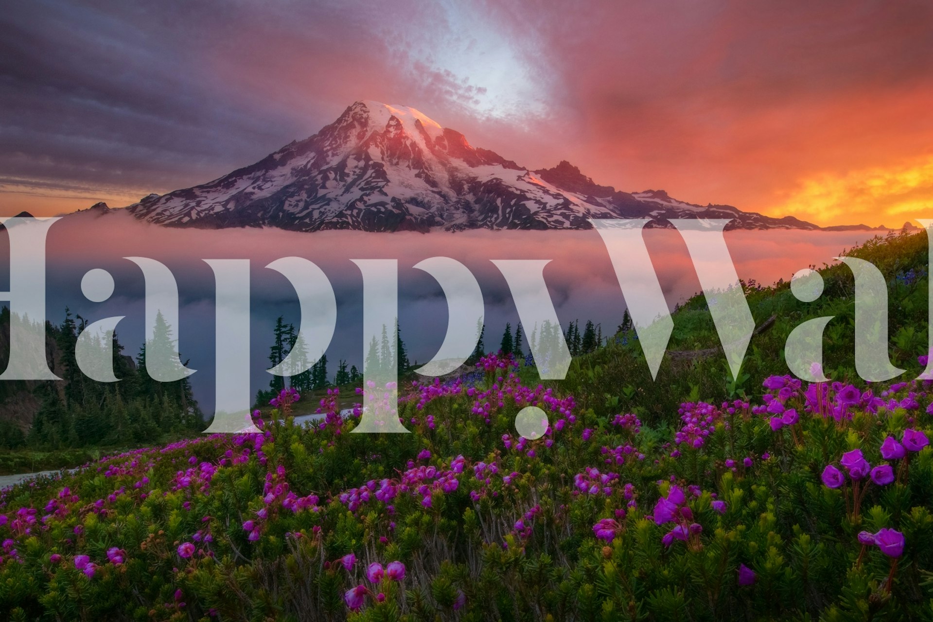 Tapeta krajobrazu górskiego w przytulnym pokoju