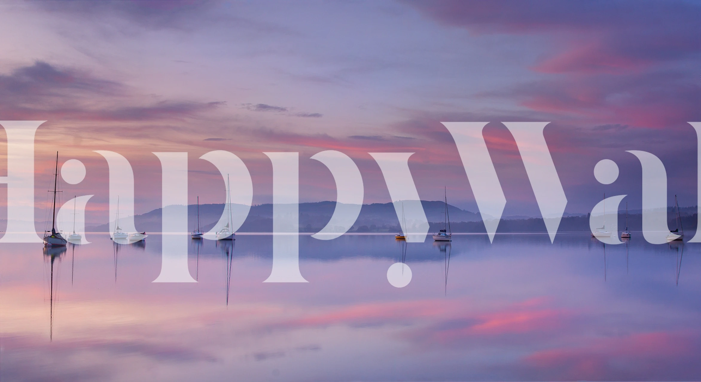 Pastel sunset landscape with sailing boats and soft colors wallpaper