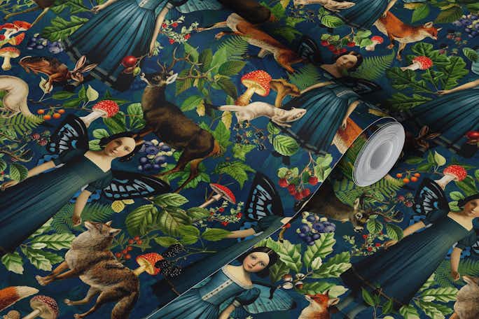 Vintage Mystic Fairies In The Forestwallpaper roll