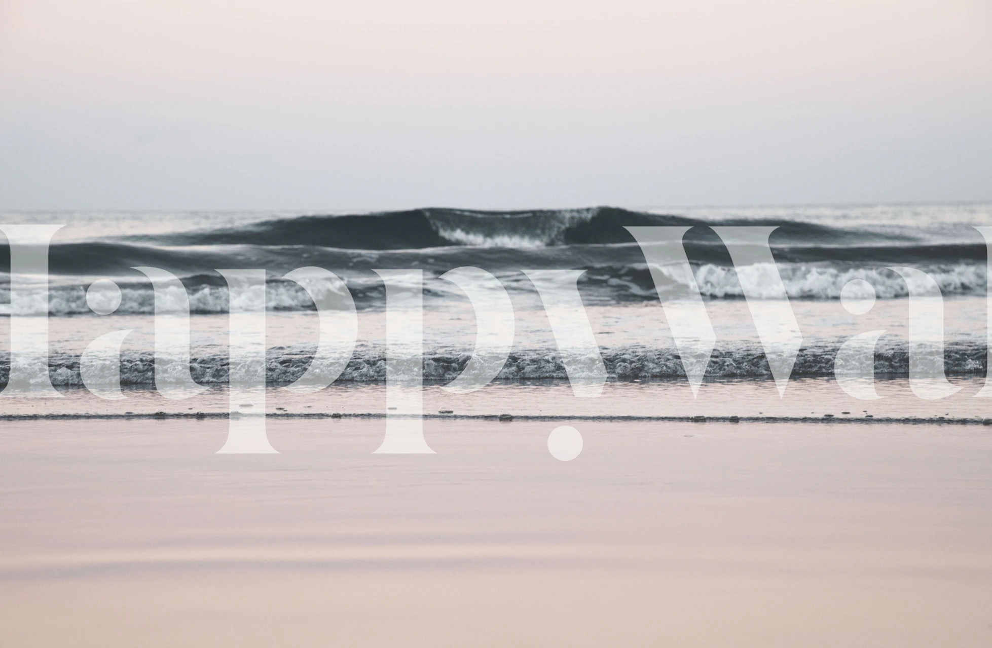 Ocean waves on a serene beach at sunset wallpaper