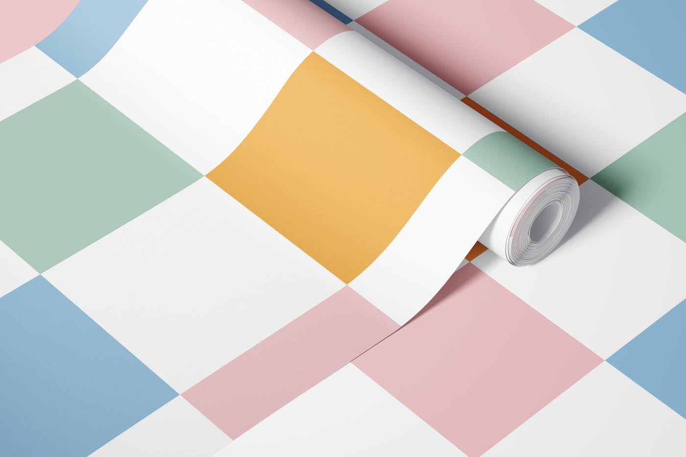 Colorful Gingham Pattern wallpaper roll