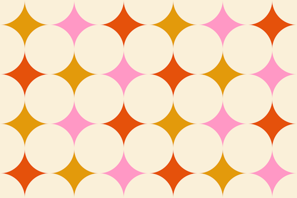 Happy retro diamonds pink, orange