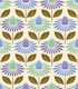 Happy retro coneflowers blue