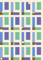 Happy retro checks periwinkle, mint, moss ταπετσαρία