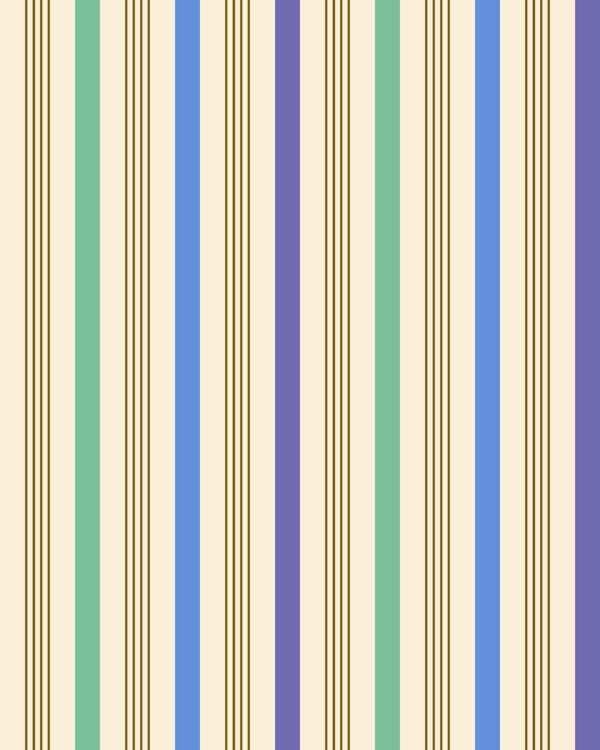 Happy retro Stripes periwinkle, mint, moss