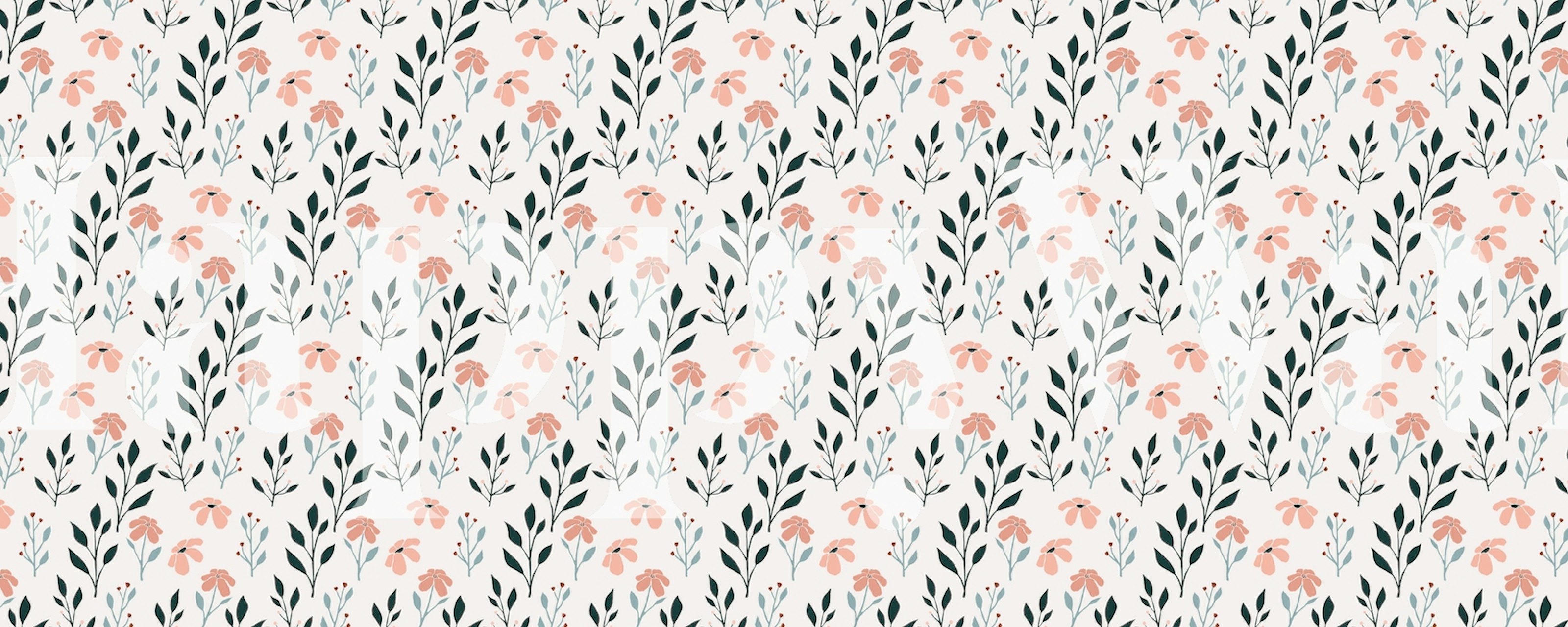 Ταπετσαρία Botanical pattern σε δωμάτιο