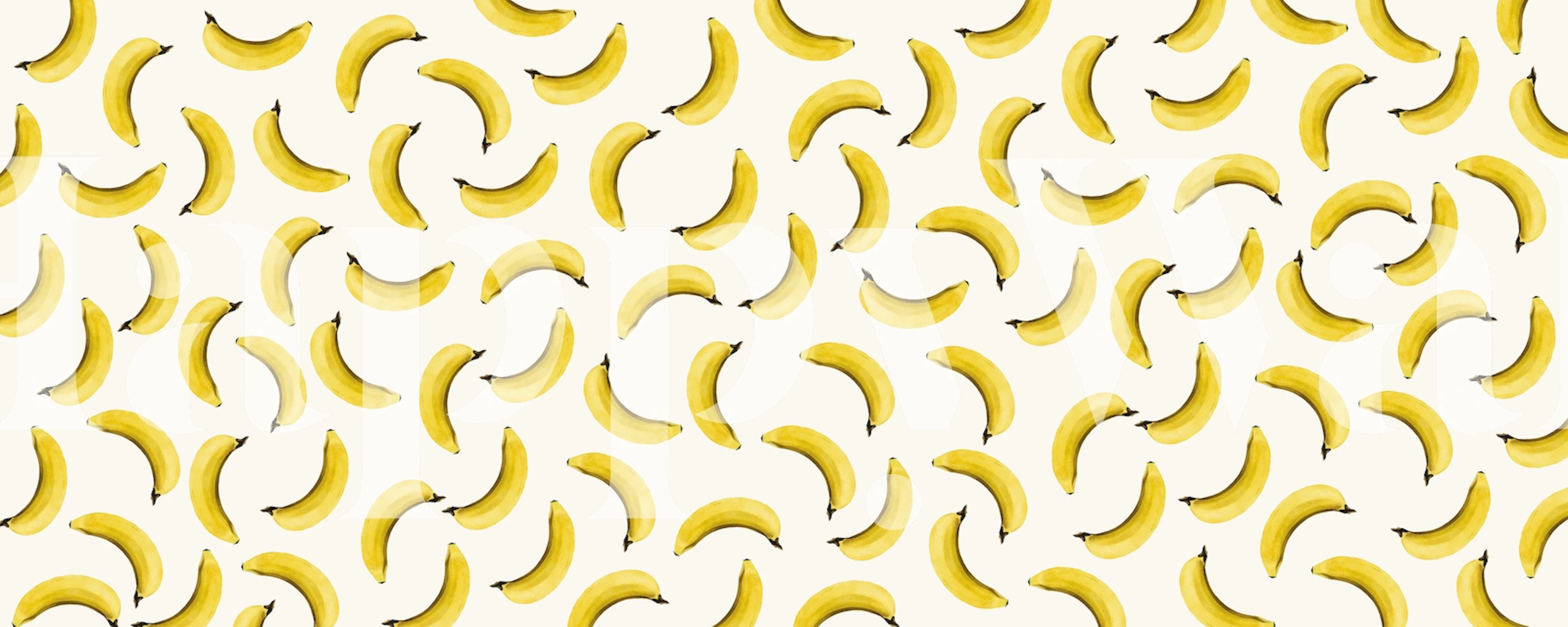 Bananas pattern wallpaper in a room