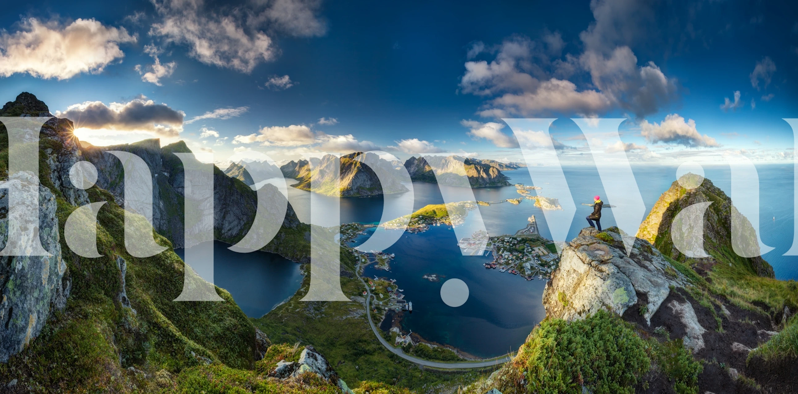 Reinebringen views wallpaper in a room