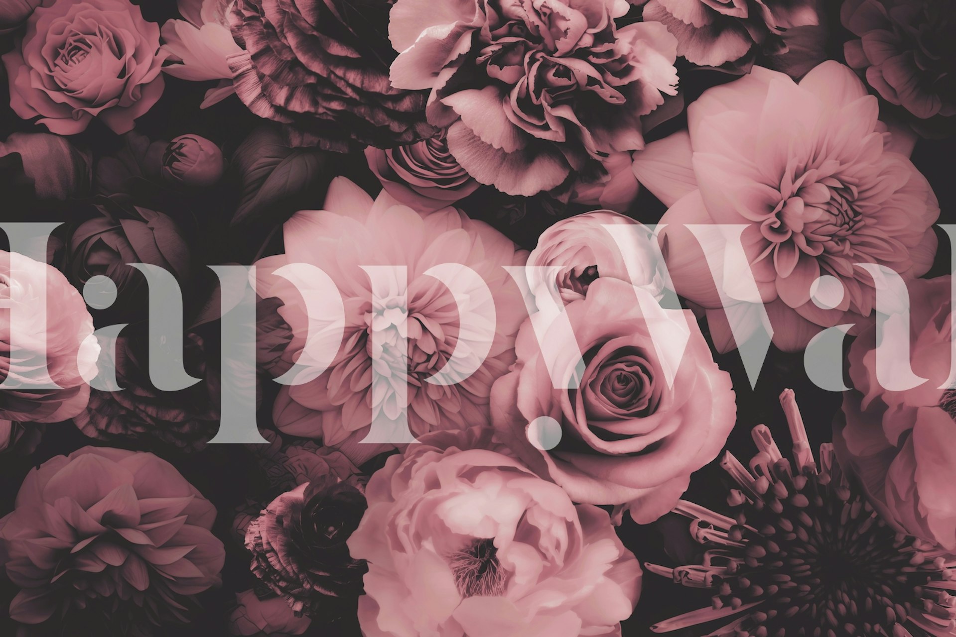 Moody květinový vzor tapety v pokoji