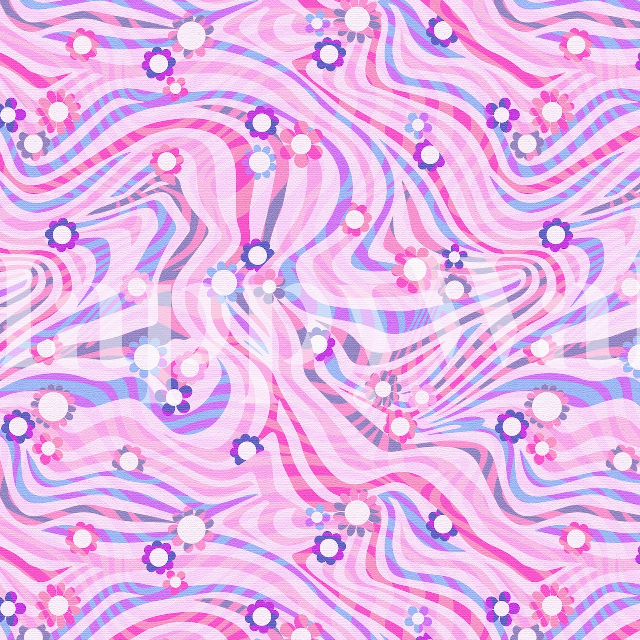 Abstract pink and lavender floral funky texture wall mural