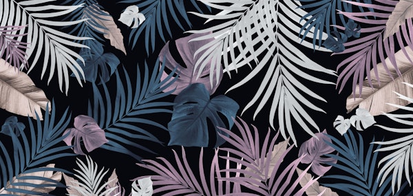 Tropical Jungle Night Leaves Pattern 7